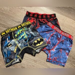 3 pairs Spiderman & Batman Boxer Briefs Underwear Sz 6/7